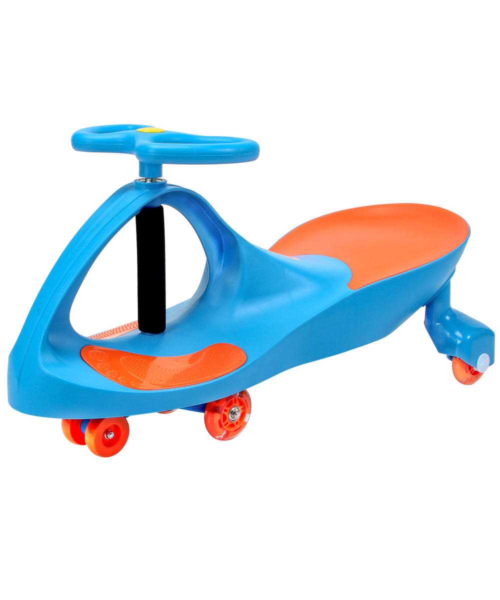 Joybay School Blue Premium LED-Wheel Swing Car Ride on Toy