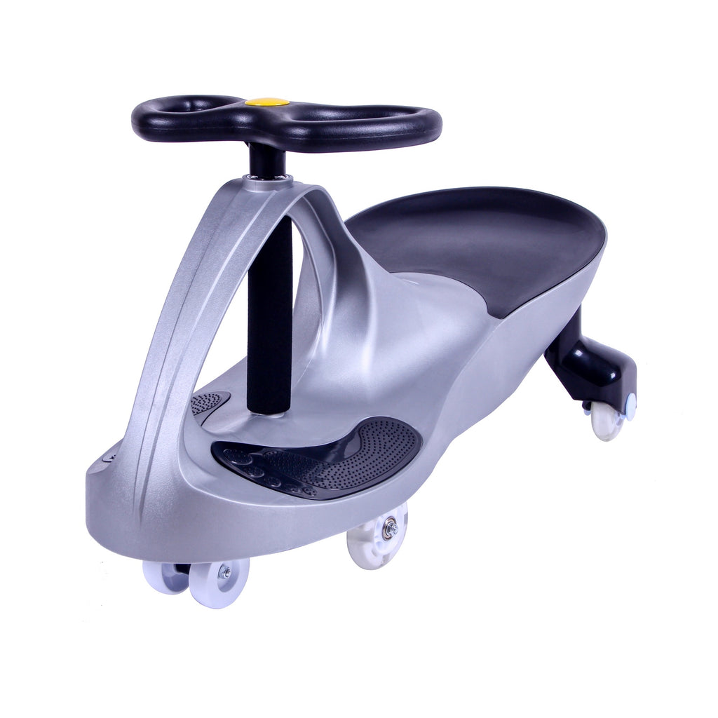 Joybay Silver Premium LED-Wheel Swing Car Ride on Toy